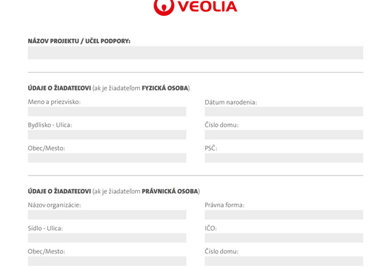 Žiadosť o podporu z Nadácie